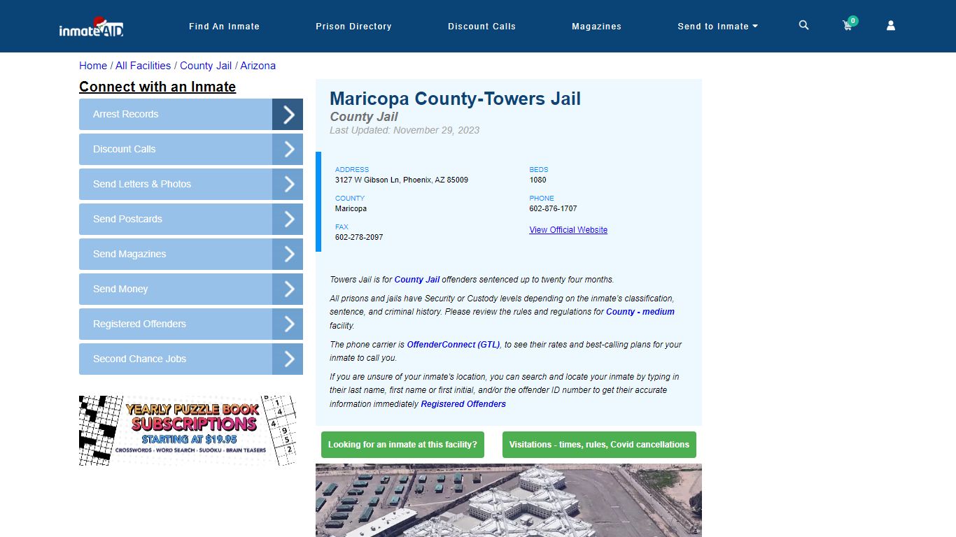Maricopa County-Towers Jail - Inmate Locator - Phoenix, AZ