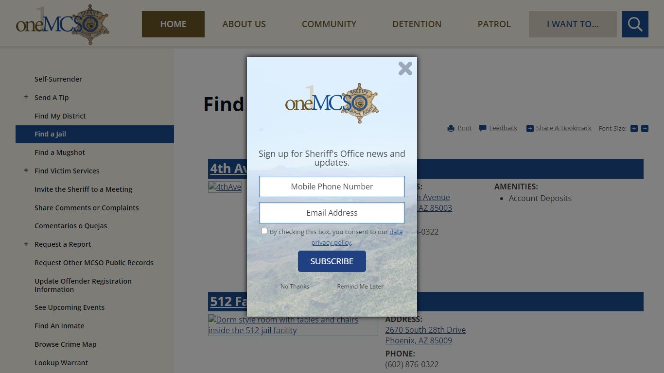 Find a Jail | Maricopa County Sheriff's Office